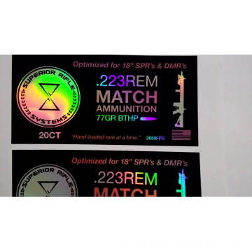 Custom colour changing holographic label/ security 3D hologram sticker with CMYK printing